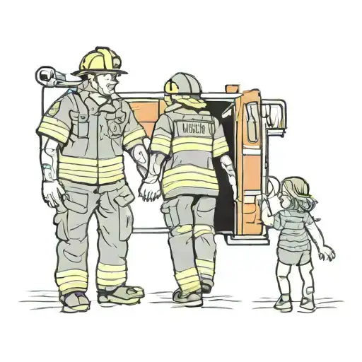 A Firefighter Holding Hands With His Sister Who's A Teacher
