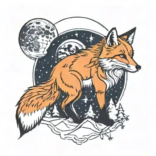 Fox Moon Phases Mountains