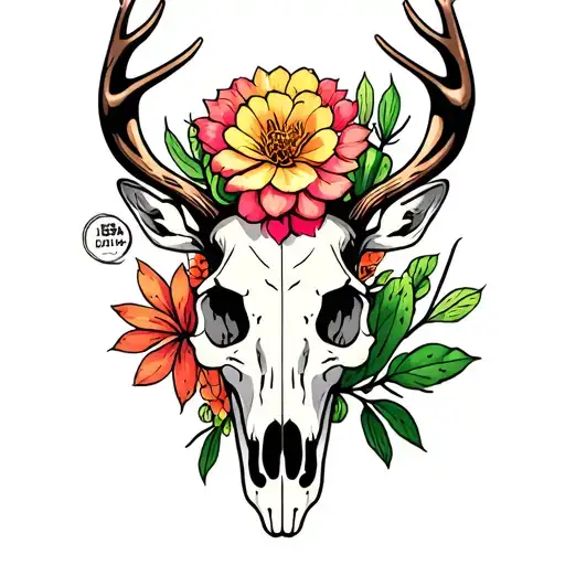 Cactus And Deer Skull