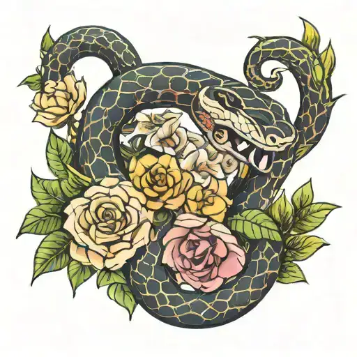 Snake And Flowers Wrapping