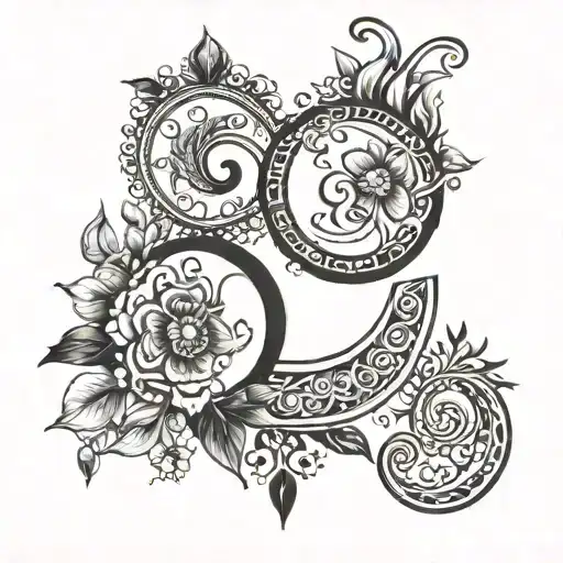 Two Black Half Circles