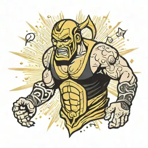 Cartoon Version Of The Wrestler Gold Dust