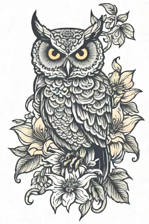 Owl Mendela Lilly Flower