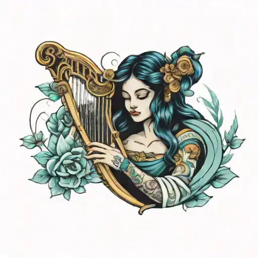 Aquarius Women With Harp