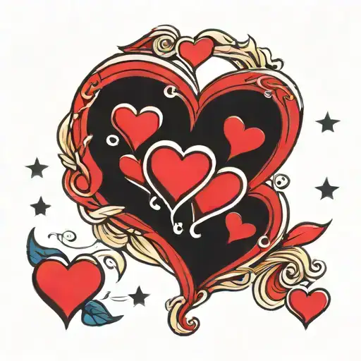 3 Hearts Symbolizing Love You To The Moon