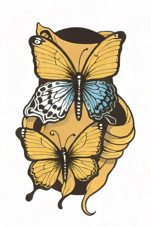 Down Syndrome Ribbon And Butterfly Wings Spread