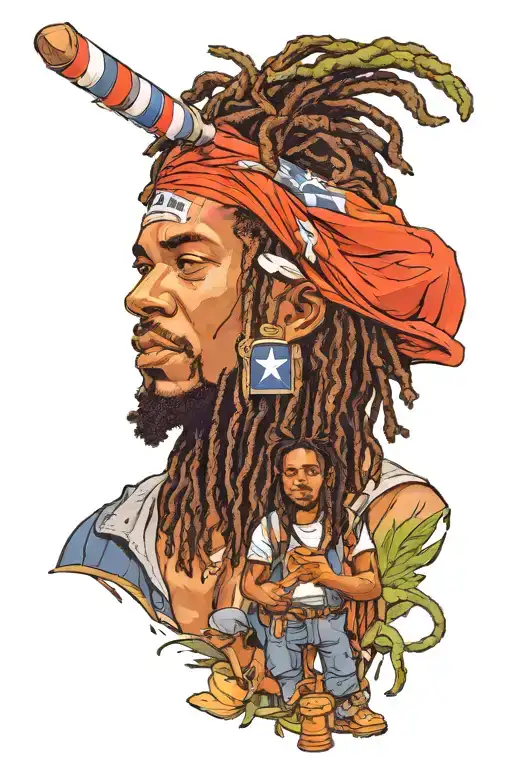 Construction Worker With Dreadlocks Dominican Flag Father With Kids New York Bronx Tools Marijuana