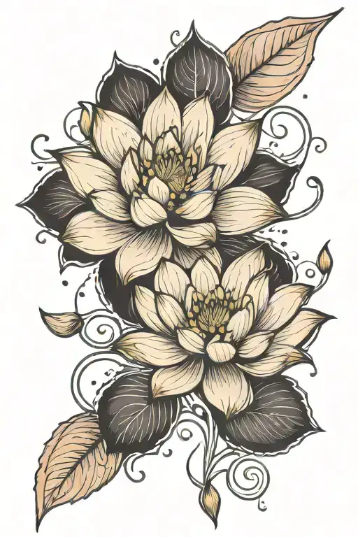 Unalome And Lotus Flower