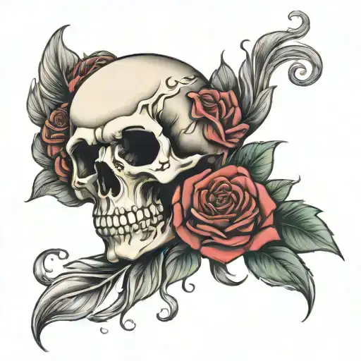 Skull And Roses Wrapped
