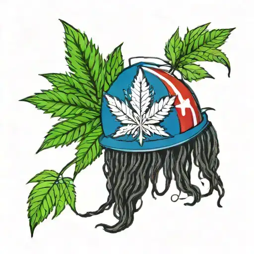 Dominican Republic Marijuana Leaf Hard Hat Dreadlocks