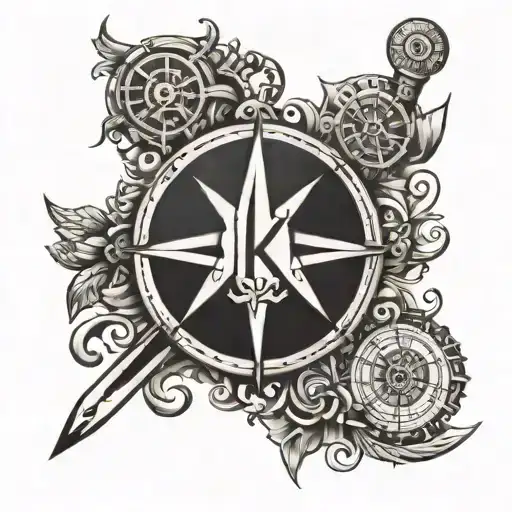 Letters K And A Compass