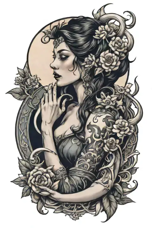 Moon Lady Holding