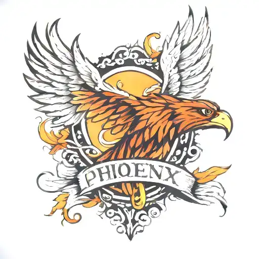 Phoenix Wings With Phoenix Written Inside