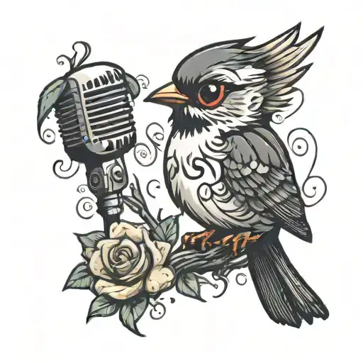 Emo Sparrow Singing Into A Microphone