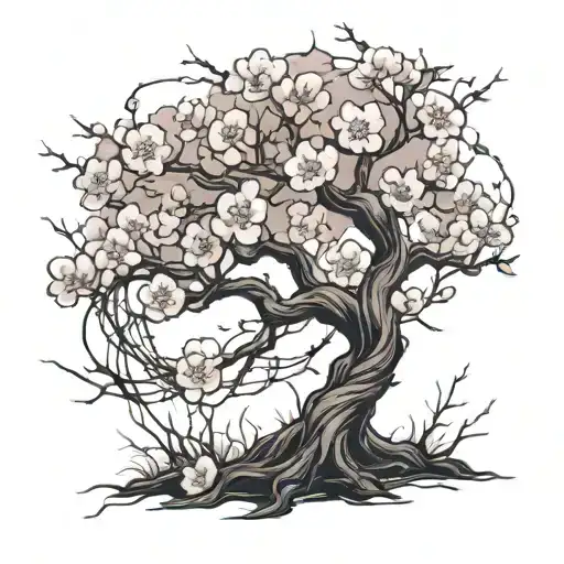 A Cherry Blossom Tree Made From Barbed Wire