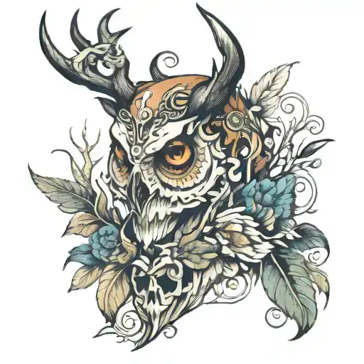 Owl Deer Skull