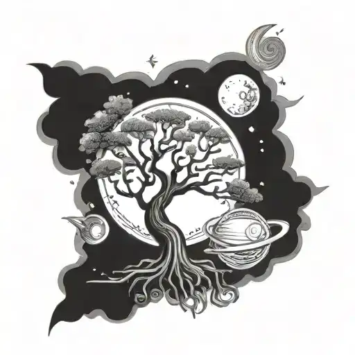 Sun Moon Tree Saturn