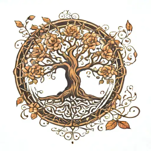 Tree Of Life Tattoo Design Instead Of Tree Use Flowers