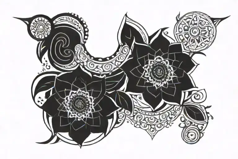 Abstract Tribal Anklet Jewellery Mandala