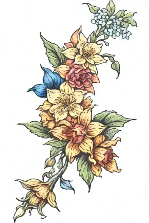 Daffodil Rose Delphinium Delphinium Aster Narcissus Narcissus Bouquet