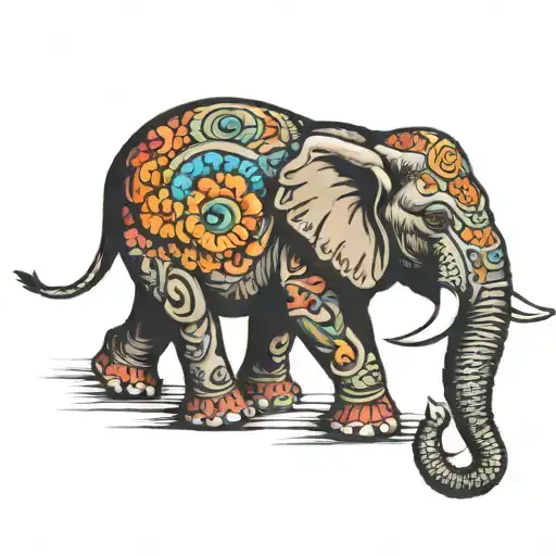 Elephant With Trunk Up