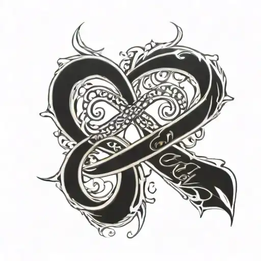 Infinity Symbol With Cecelia And Briah Written