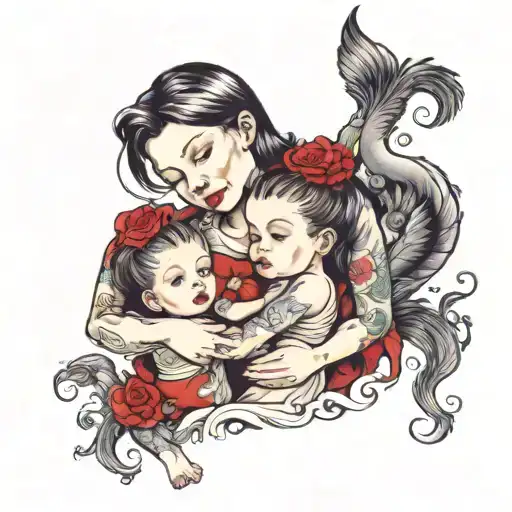 Mother With 2 Year Old Twin Girls And A 7 Year Old Girl