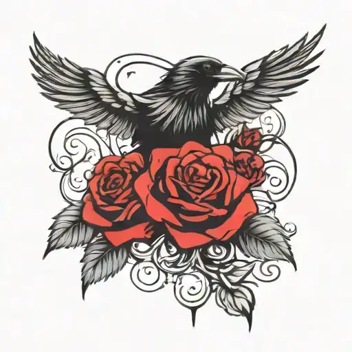 Red Rose And Raven