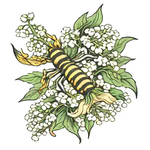 Lily Of The Valley And Chrysanthemum With Scorpion