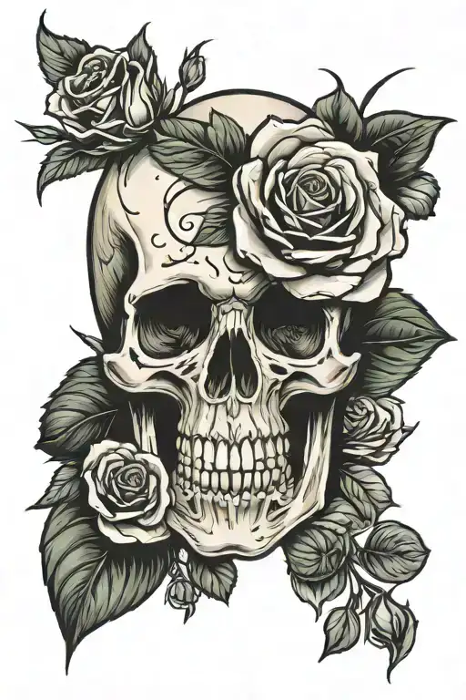 Skull And Rose