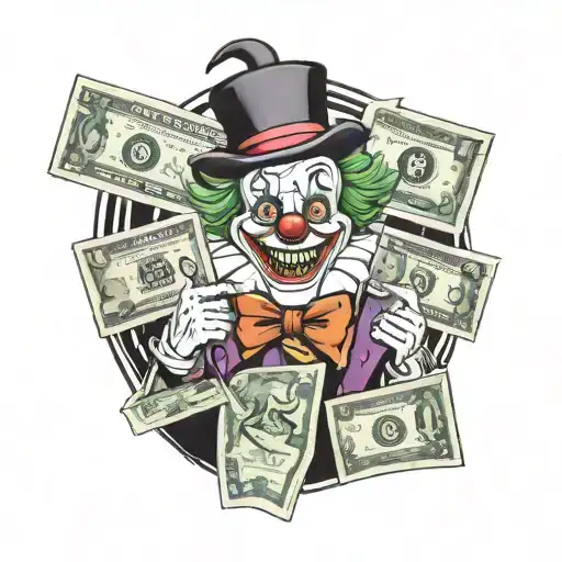 Horror Clown And Money