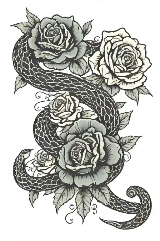 Snake And Roses