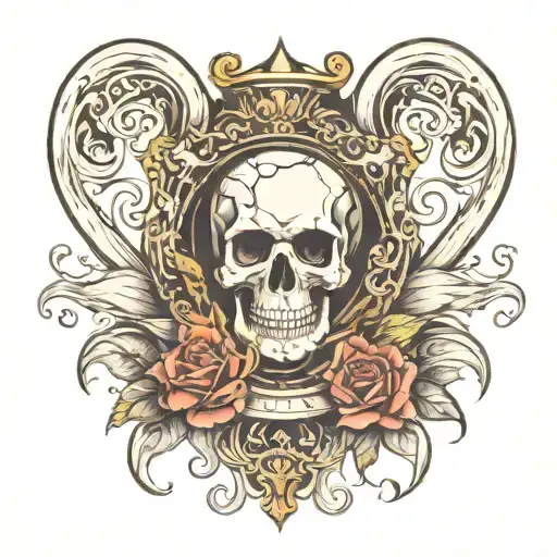 Heart Skull Hourglass