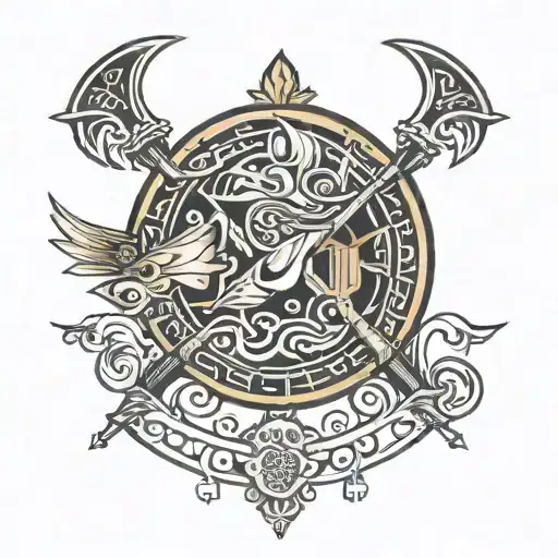 Nordic Tattoo With Spear