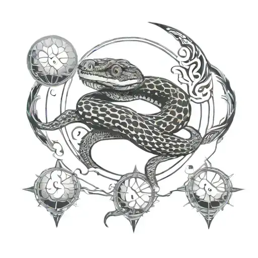 Snake And Moon Phases