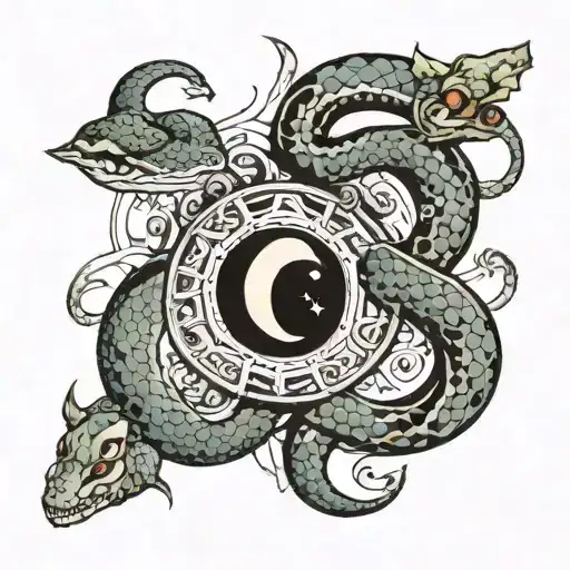 Snake And Moon Phases