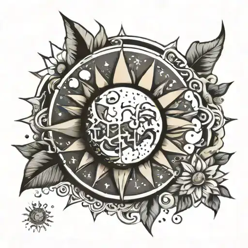 Earth Moon And Sun Rays