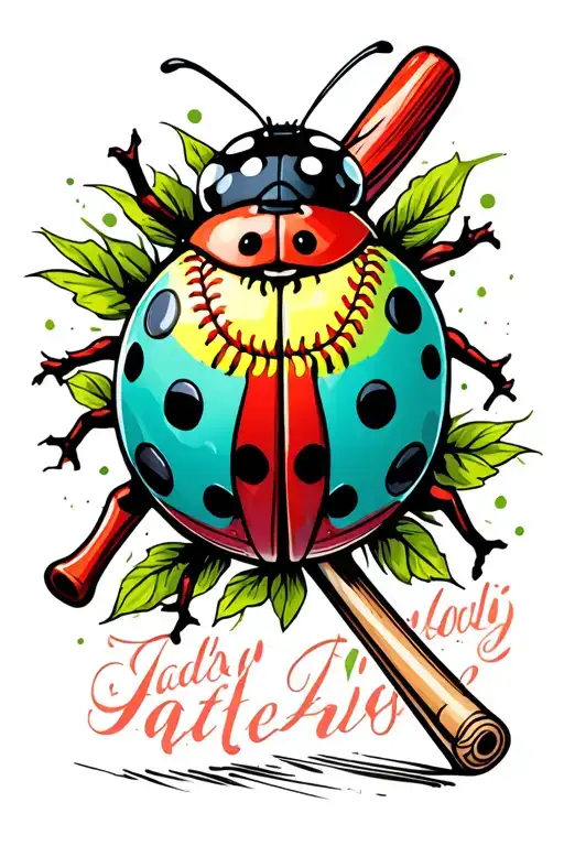 Ladybug With Softball Bat