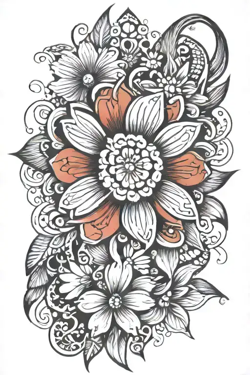 Filipino Tribal Tattoo Incorporating Daisy