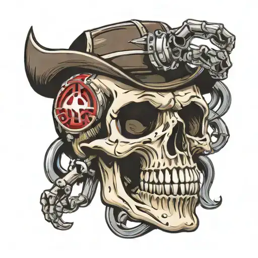 Skull Skeleton Hand Holding Kenworth Logo Incorporated