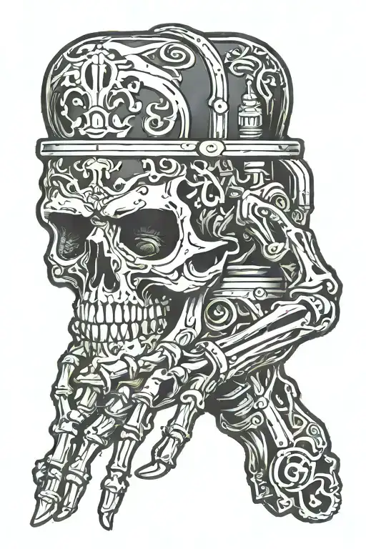 Skeleton Hand Holding Kenworth Logo Incorporated