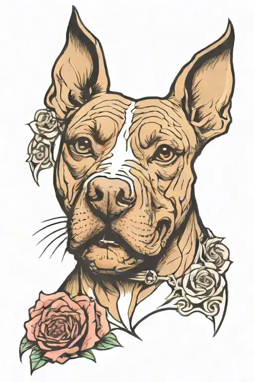 Pit Bull With Open And Angry Sad Broken Character Story