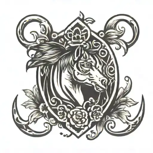 Horse Shoe With A Paw Print Inside