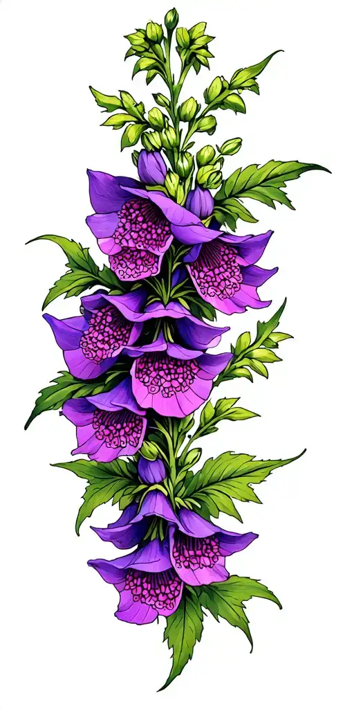 Purple Foxglove Flowers