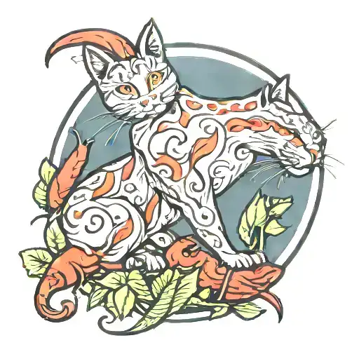 Chili Pepper And Cat