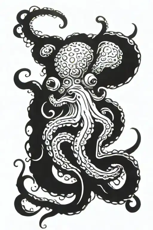 Octopus Shadow Japanese Style