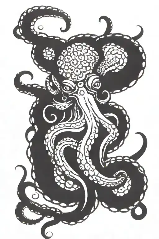 Octopus Shadow Japanese Style