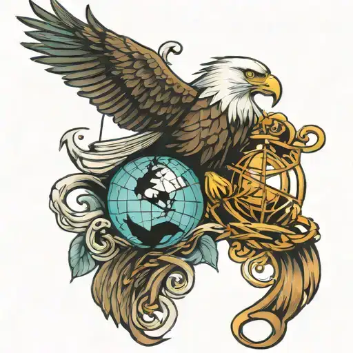 Eagle Globe And Anchor Intertwined