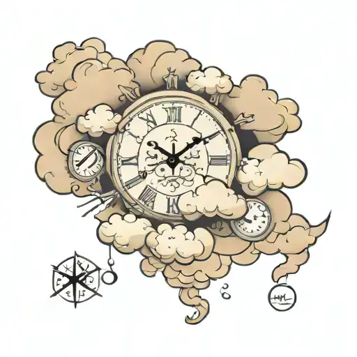 Clouds Clock Text God