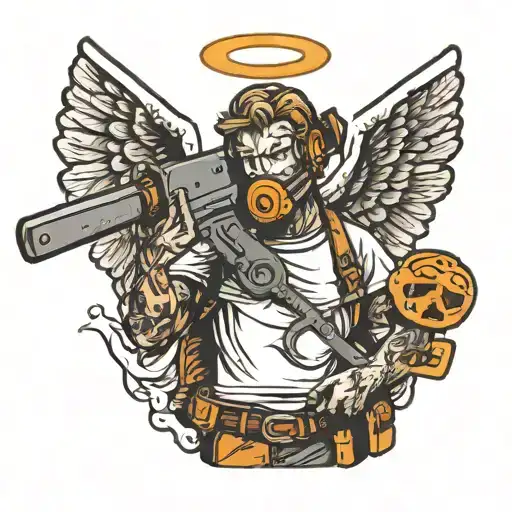 Angel Holding A Chainsaw